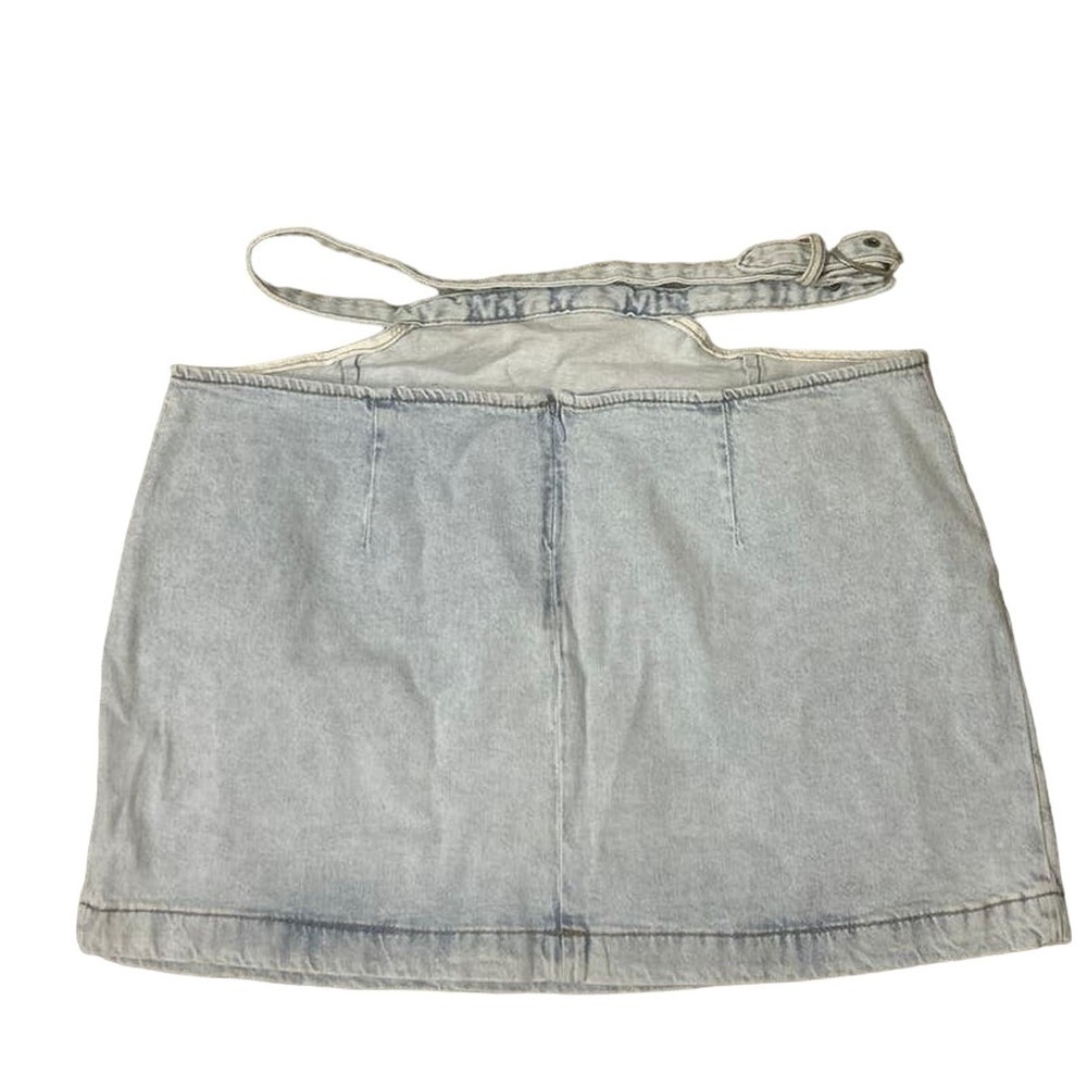 WeWoreWhat NWT Light Wash Cut Out Mini Denim Mini Skirt Size Large - Picture 6 of 11